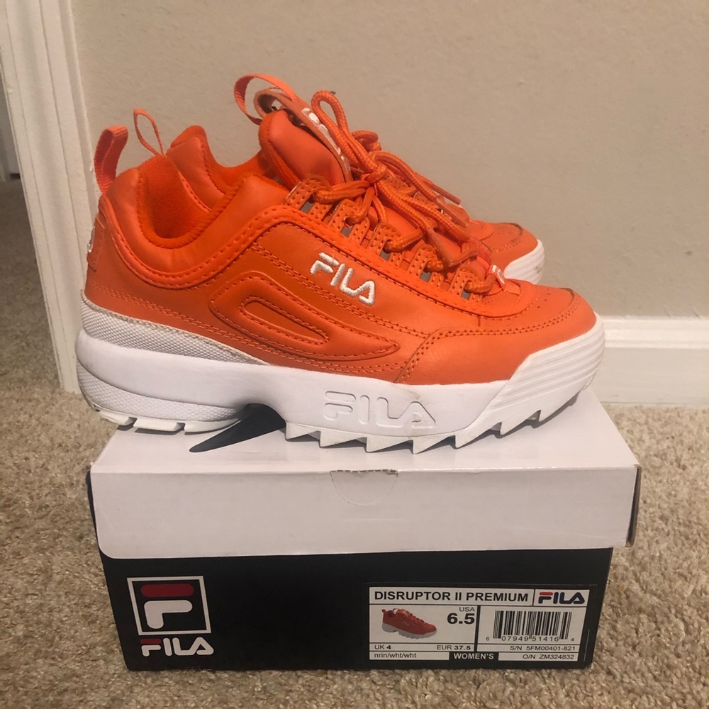 Orange Fila Disruptor II Premium Sneakers